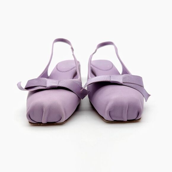 CHRISTIAN LOUBOUTIN Mamaflirt Slingback Ballet Heels Size 37.5 Purple Leather - Picture 9 of 13